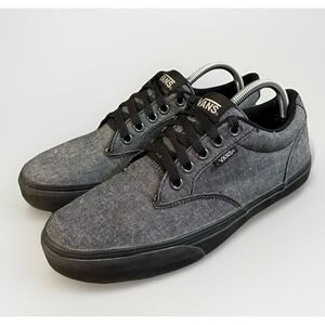 VANS Canvas Atwood Skate Shoes Gray Black Lace Up‎ Sneakers Men's Size 8